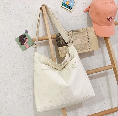 Merk: Kehpish Economische katoenen doek Tote Bag,Vrouwen Hobo Schoudertas Crossbody Handtas met 3 Buitenzakken