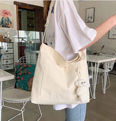 Merk: Kehpish Economische katoenen doek Tote Bag,Vrouwen Hobo Schoudertas Crossbody Handtas met 3 Buitenzakken