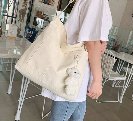 Merk: Kehpish Economische katoenen doek Tote Bag,Vrouwen Hobo Schoudertas Crossbody Handtas met 3 Buitenzakken