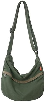 Merk: Kehpish Economische katoenen doek Tote Bag,Vrouwen Hobo Schoudertas Crossbody Handtas met 3 Buitenzakken
