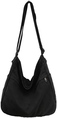 Merk: Kehpish Economische katoenen doek Tote Bag,Vrouwen Hobo Schoudertas Crossbody Handtas met 3 Buitenzakken