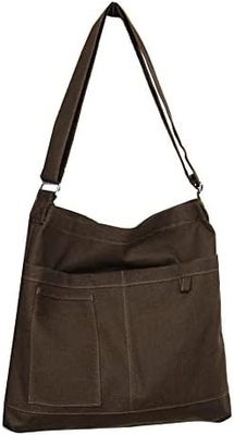 Merk: Kehpish Economische katoenen doek Tote Bag,Vrouwen Hobo Schoudertas Crossbody Handtas met 3 Buitenzakken