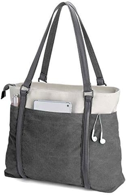 Vrouwen Laptop TOTE BAG voor het werk lichtgewicht splice doek 15,6 inch handtas