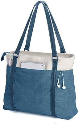 Vrouwen Laptop TOTE BAG voor het werk lichtgewicht splice doek 15,6 inch handtas