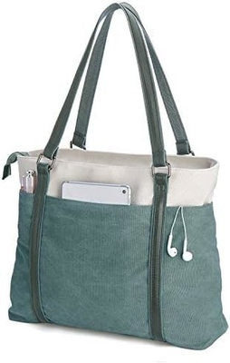 Vrouwen Laptop TOTE BAG voor het werk lichtgewicht splice doek 15,6 inch handtas