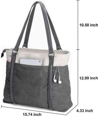 Vrouwen Laptop TOTE BAG voor het werk lichtgewicht splice doek 15,6 inch handtas