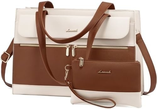 Lovevook laptopzak voor vrouwen 15,6 inch laptop voor alle werkzak professionele leer computer koffer waterdicht zakelijk