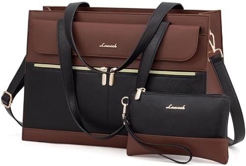 Lovevook laptopzak voor vrouwen 15,6 inch laptop voor alle werkzak professionele leer computer koffer waterdicht zakelijk