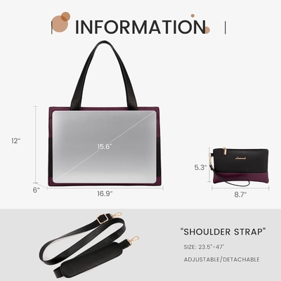 Lovevook laptopzak voor vrouwen 15,6 inch laptop voor alle werkzak professionele leer computer koffer waterdicht zakelijk