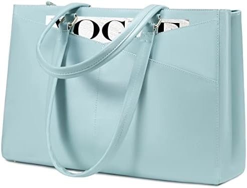 LAPTOP TOTE BAG VIR VROUWEN 15,6 inch WATERPROOF LEER COMPUTERBAGEN BUSINESS BUREWORK Briefcase ZWART