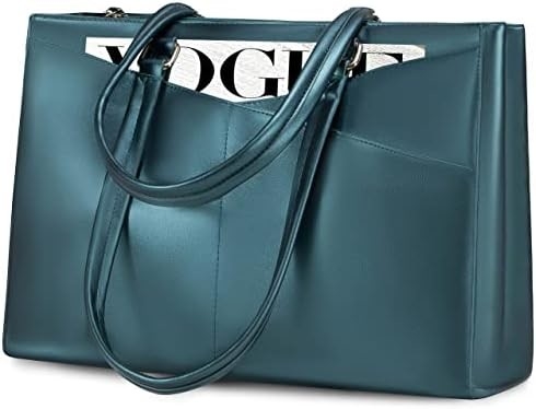 LAPTOP TOTE BAG VIR VROUWEN 15,6 inch WATERPROOF LEER COMPUTERBAGEN BUSINESS BUREWORK Briefcase ZWART