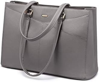 LAPTOP TOTE BAG VIR VROUWEN 15,6 inch WATERPROOF LEER COMPUTERBAGEN BUSINESS BUREWORK Briefcase ZWART