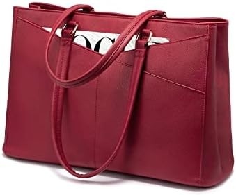 LAPTOP TOTE BAG VIR VROUWEN 15,6 inch WATERPROOF LEER COMPUTERBAGEN BUSINESS BUREWORK Briefcase ZWART