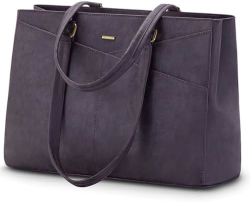 LAPTOP TOTE BAG VIR VROUWEN 15,6 inch WATERPROOF LEER COMPUTERBAGEN BUSINESS BUREWORK Briefcase ZWART