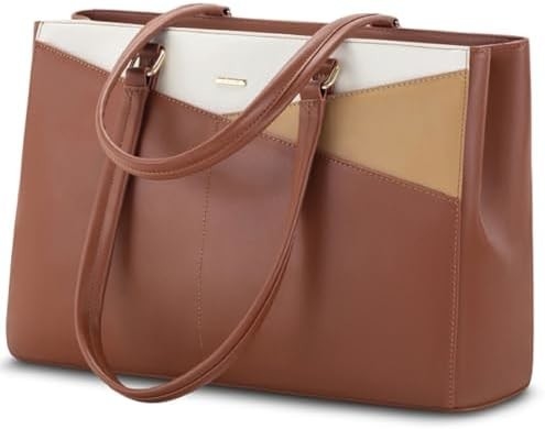 LAPTOP TOTE BAG VIR VROUWEN 15,6 inch WATERPROOF LEER COMPUTERBAGEN BUSINESS BUREWORK Briefcase ZWART
