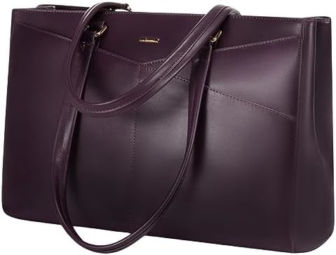 LAPTOP TOTE BAG VIR VROUWEN 15,6 inch WATERPROOF LEER COMPUTERBAGEN BUSINESS BUREWORK Briefcase ZWART