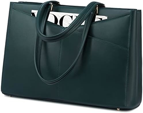 LAPTOP TOTE BAG VIR VROUWEN 15,6 inch WATERPROOF LEER COMPUTERBAGEN BUSINESS BUREWORK Briefcase ZWART