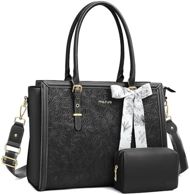 MOSISO Laptop BAG VROUWEN, 17-17.3 inch PU LEER TOTE BAG Compatibel met MACBOOK, HP, DELL, ASUS NOTEBOOK