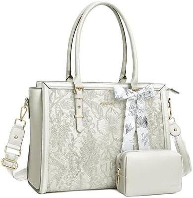 MOSISO Laptop BAG VROUWEN, 17-17.3 inch PU LEER TOTE BAG Compatibel met MACBOOK, HP, DELL, ASUS NOTEBOOK