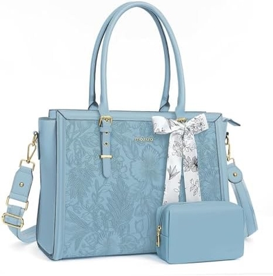 MOSISO Laptop BAG VROUWEN, 17-17.3 inch PU LEER TOTE BAG Compatibel met MACBOOK, HP, DELL, ASUS NOTEBOOK