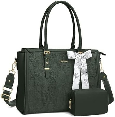 MOSISO Laptop BAG VROUWEN, 17-17.3 inch PU LEER TOTE BAG Compatibel met MACBOOK, HP, DELL, ASUS NOTEBOOK