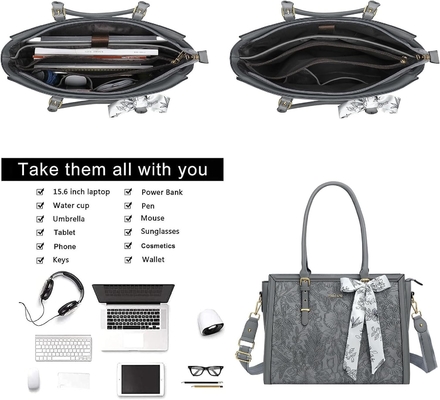 MOSISO Laptop BAG VROUWEN, 17-17.3 inch PU LEER TOTE BAG Compatibel met MACBOOK, HP, DELL, ASUS NOTEBOOK