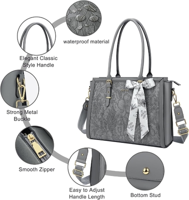 MOSISO Laptop BAG VROUWEN, 17-17.3 inch PU LEER TOTE BAG Compatibel met MACBOOK, HP, DELL, ASUS NOTEBOOK