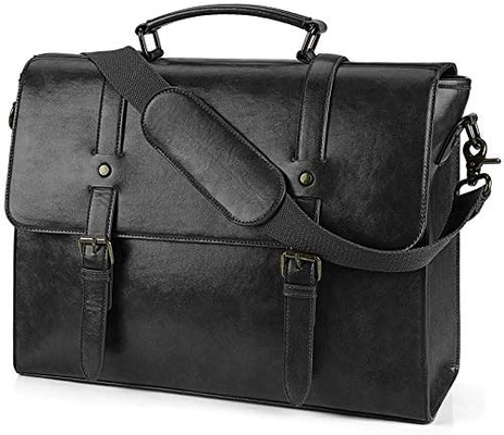 Mensen boodschapper tas VINTAGE 15.6 inch waterdicht leer laptop briefcase grote zak schouder tas retro kantoor college