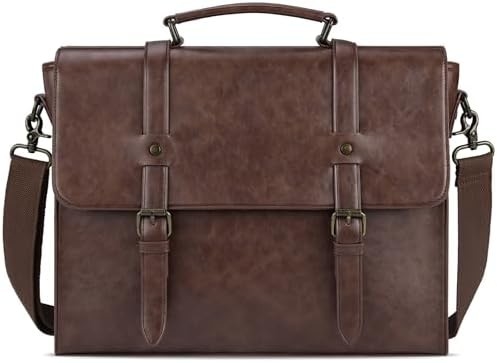 Mensen boodschapper tas VINTAGE 15.6 inch waterdicht leer laptop briefcase grote zak schouder tas retro kantoor college