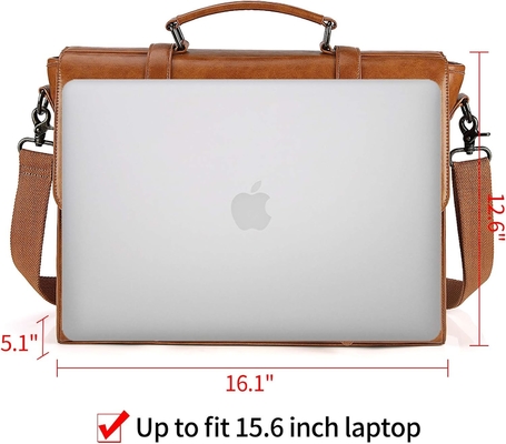 Mensen boodschapper tas VINTAGE 15.6 inch waterdicht leer laptop briefcase grote zak schouder tas retro kantoor college