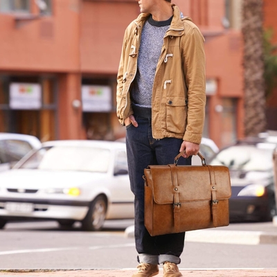 Mensen boodschapper tas VINTAGE 15.6 inch waterdicht leer laptop briefcase grote zak schouder tas retro kantoor college