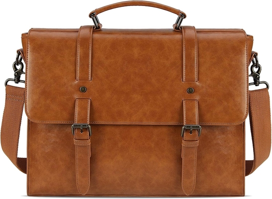 Mensen boodschapper tas VINTAGE 15.6 inch waterdicht leer laptop briefcase grote zak schouder tas retro kantoor college