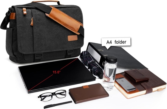 ISTARER MEN MESSENGER BAG 15,6 inch, waterbestendig doek computertas werktas, laptop schoudertas briefschrift tas