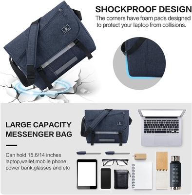 OIWAS Messenger Bag voor mannen, 15,6 inch Laptop Crossbody Bags Vrouwen Casual Sackel Schoudertas College Travel Office