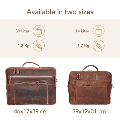 Laptoptas San Francisco 17 inch handgemaakte lederen schoudertas voor het notitieboek, koffer voor kantoor,