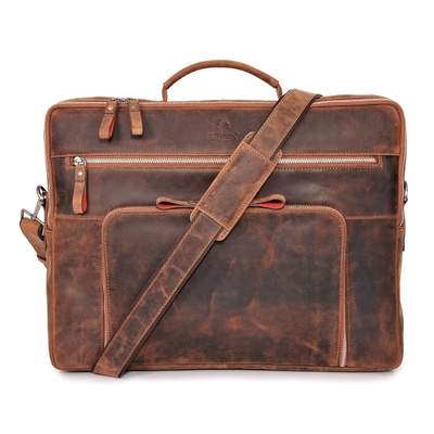 Laptoptas San Francisco 17 inch handgemaakte lederen schoudertas voor het notitieboek, koffer voor kantoor,