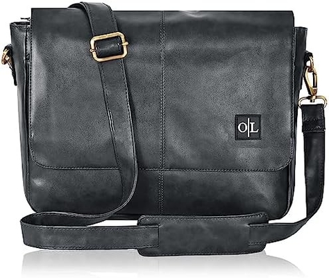 OAK LEEREN LEEREN MESSENGER BAGEN VIR MANEN EN VROUWEN - LAPTOP briefzak BAGEN VIR COLLEGE, BURE, verstelbare schouder