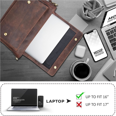 OAK LEEREN LEEREN MESSENGER BAGEN VIR MANEN EN VROUWEN - LAPTOP briefzak BAGEN VIR COLLEGE, BURE, verstelbare schouder