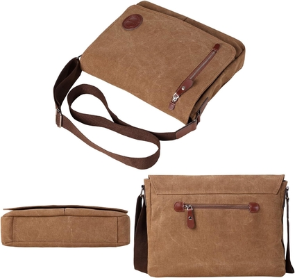 VINTAGE CANVAS SATCHEL MESSENGER BAG voor mannen Vrouwen,VIAGSCHULTERBAG 13,5&quot; LAPTOP BAG BOEKBAG