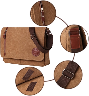 VINTAGE CANVAS SATCHEL MESSENGER BAG voor mannen Vrouwen,VIAGSCHULTERBAG 13,5&quot; LAPTOP BAG BOEKBAG