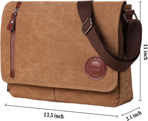 VINTAGE CANVAS SATCHEL MESSENGER BAG voor mannen Vrouwen,VIAGSCHULTERBAG 13,5&quot; LAPTOP BAG BOEKBAG