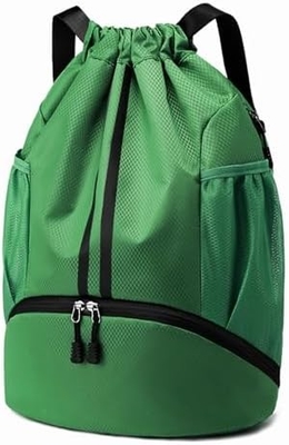 HOEDIA SPORTS DRAWSTRING rugzak - STRING SWIM GYM BAG met schoenencompartiment en natte-proof zak voor vrouwen en mannen