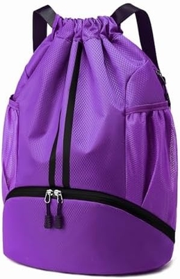 HOEDIA SPORTS DRAWSTRING rugzak - STRING SWIM GYM BAG met schoenencompartiment en natte-proof zak voor vrouwen en mannen
