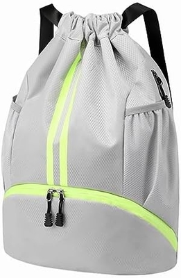 HOEDIA SPORTS DRAWSTRING rugzak - STRING SWIM GYM BAG met schoenencompartiment en natte-proof zak voor vrouwen en mannen