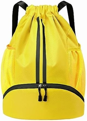 HOEDIA SPORTS DRAWSTRING rugzak - STRING SWIM GYM BAG met schoenencompartiment en natte-proof zak voor vrouwen en mannen