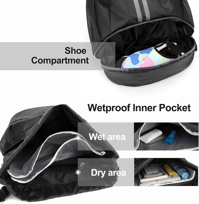 HOEDIA SPORTS DRAWSTRING rugzak - STRING SWIM GYM BAG met schoenencompartiment en natte-proof zak voor vrouwen en mannen