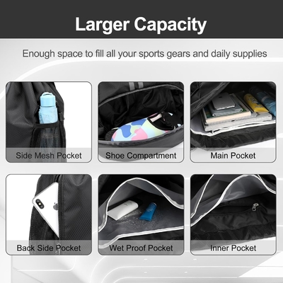 HOEDIA SPORTS DRAWSTRING rugzak - STRING SWIM GYM BAG met schoenencompartiment en natte-proof zak voor vrouwen en mannen