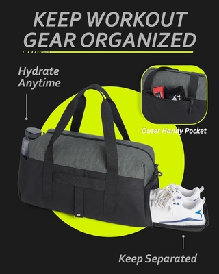 BAGSMART gymtassen voor mannen vrouwen, vouwbare reistas, lichtgewicht weekendtas met schoenencompartiment,