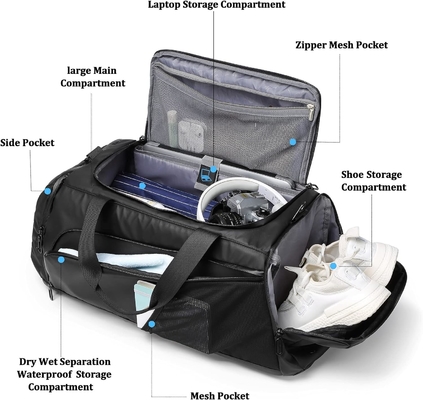 GYM DUFFLE BAG waterdicht SPORTS DUFFLE BAG VAN REISEN WEEKEND BAG VAN MANEN VROUWEN OVERNACHTBAG MET SCHUITEN