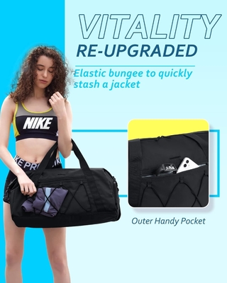 BAGSMART Gymtas met schoenencompartiment en natte zak, lichtgewicht sport reis duffeltas, C TO STORE SPORTSCHUITEN WATER